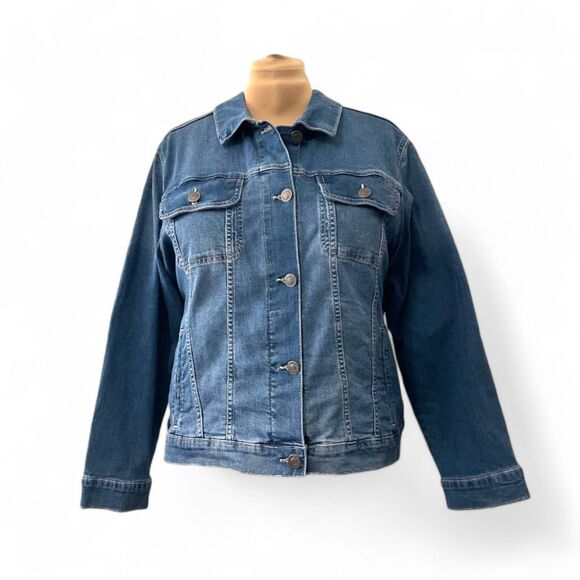 ST. JOHN'S BAY Classic Denim Jacket with stretch, NWT! Size 2X - Picture 1 of 8